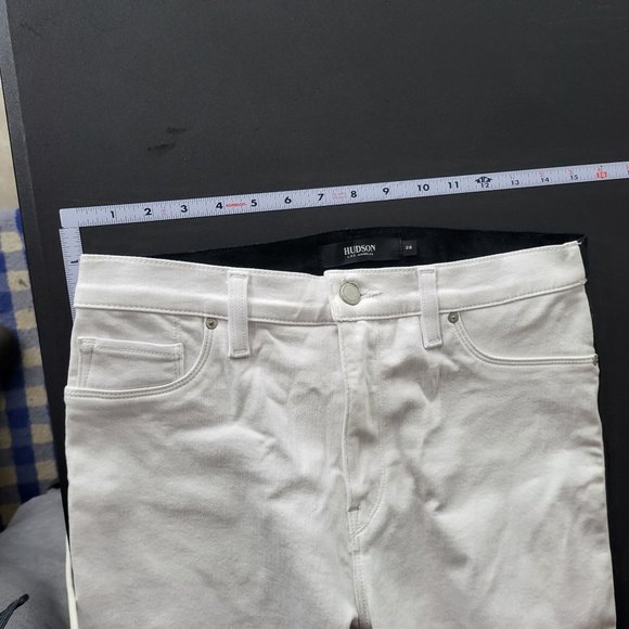 Hudson Women's Barbara Super Skinny Black and White Two-Tone Denim Jeans Size 28 - Picture 6 of 14